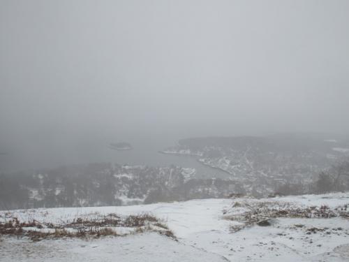 View from Mount Battie in the snow