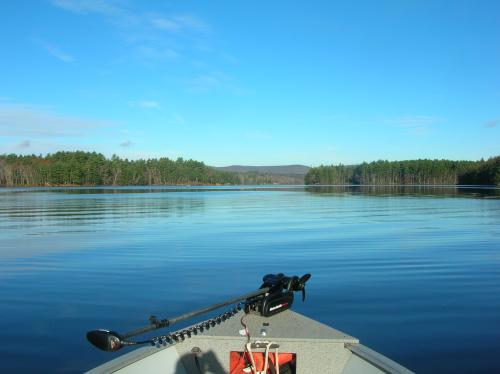 View on Megunticook Lake on a clear still November morning